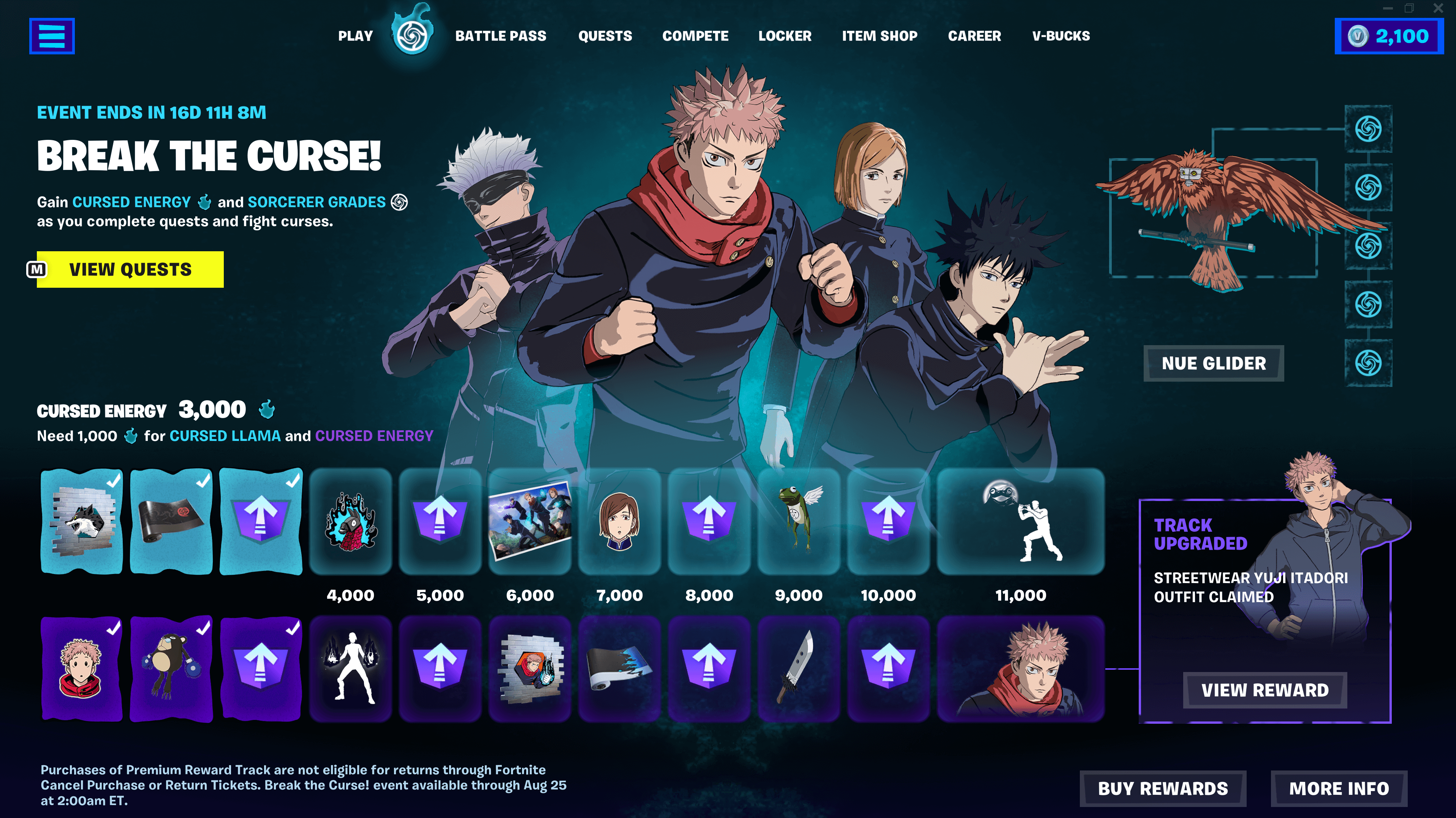 Fortnite Break the Curse! Rewards