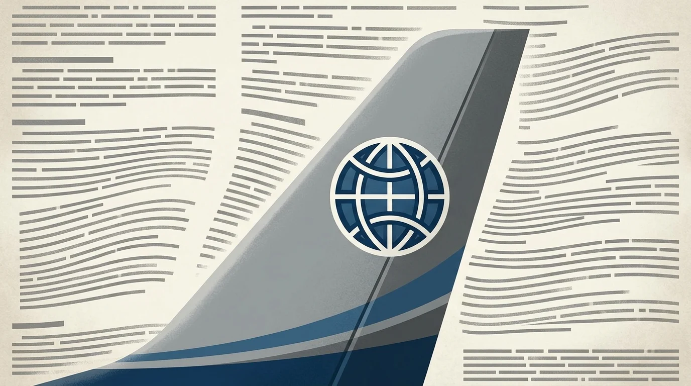 Abstract illustration of international transit and legal documents.