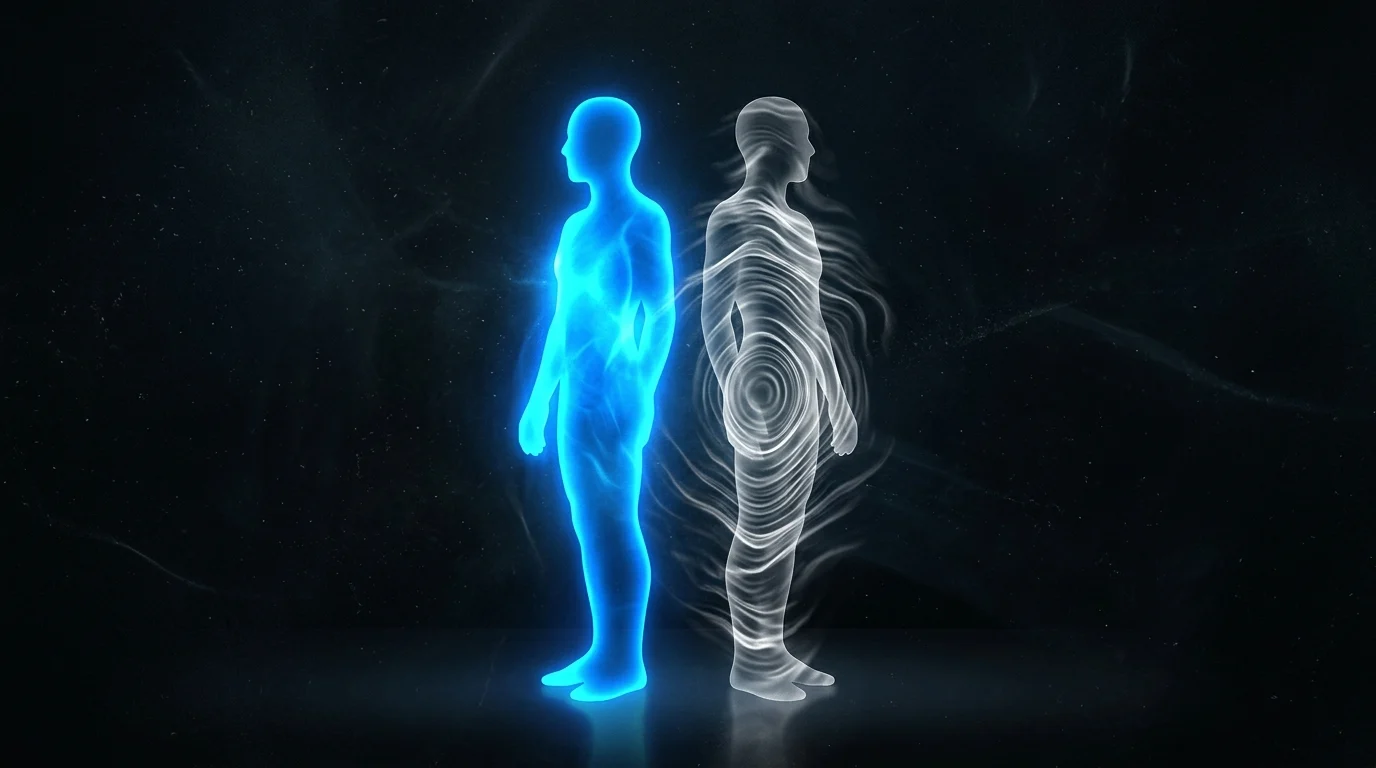 Abstract dual silhouettes representing the Echoed Pairs mechanic.