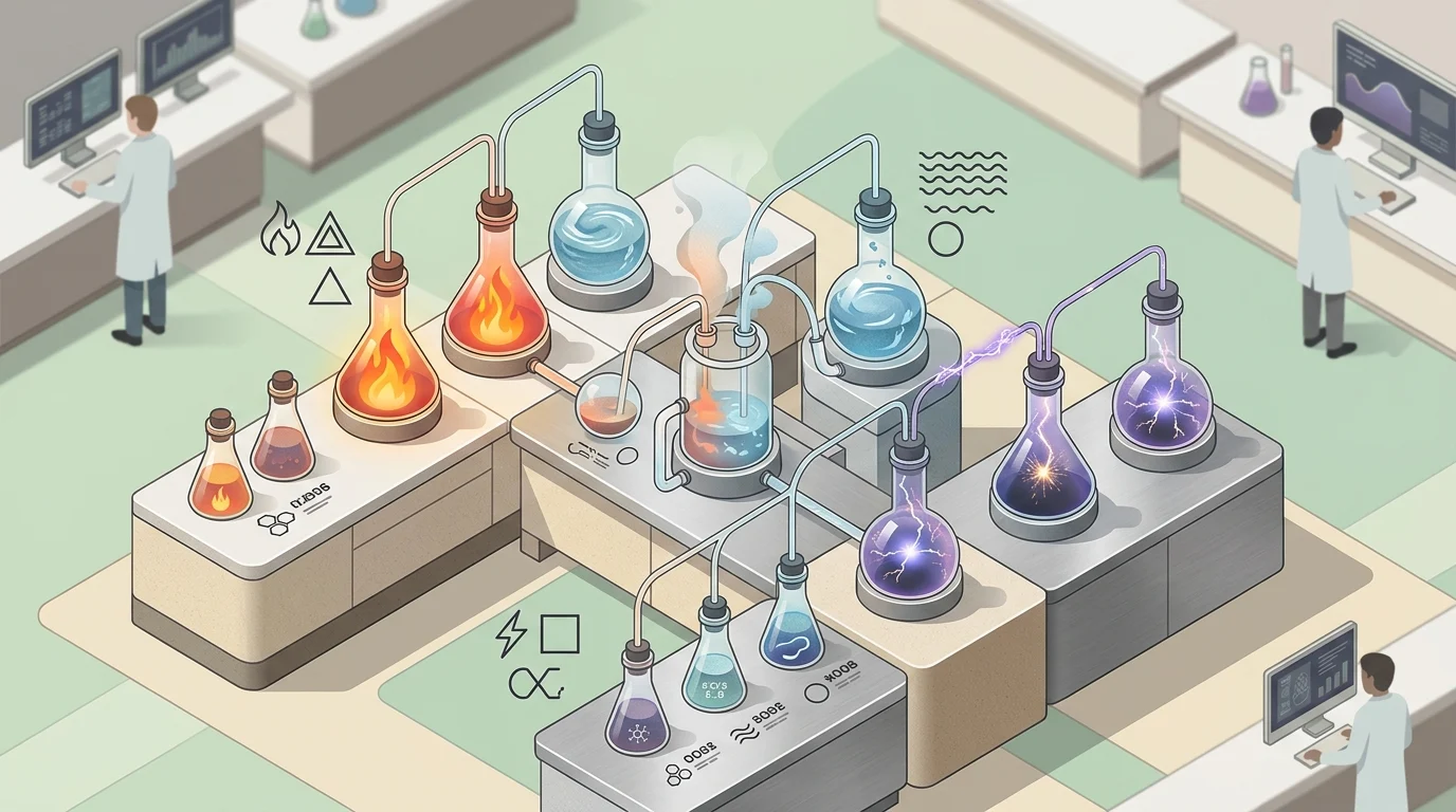 A digital laboratory showing the logical combination of magical elements.