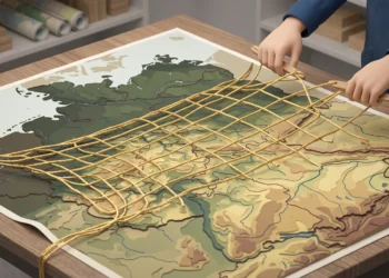 A conceptual image of a golden safety net over a map of Germany.