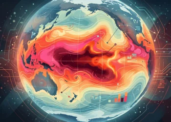 Conceptual thermal map showing extreme global heat anomalies.