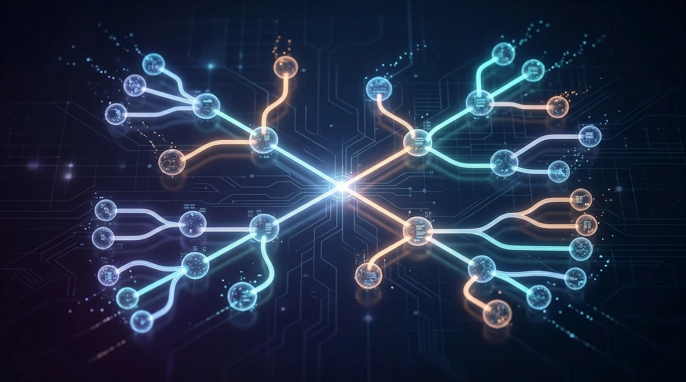 Conceptual representation of branching narrative choices in a video game.