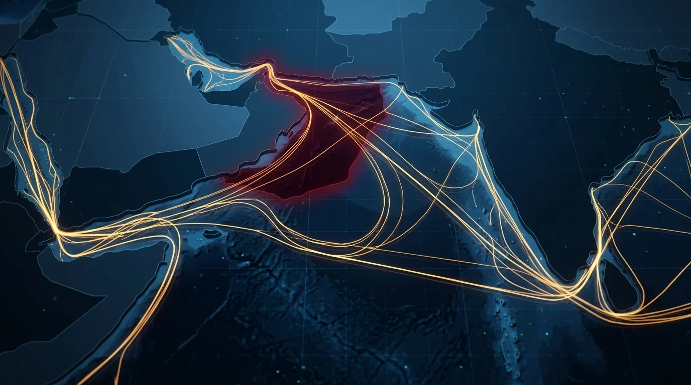 Digital map showing oil shipping routes bypassing the .
