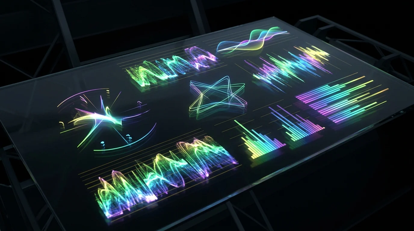 Digital representation of professional video monitoring scopes including RGB parade and histogram.