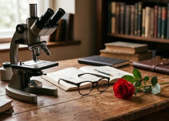 Conceptual image representing the STEM setting and romantic theme of the movie.