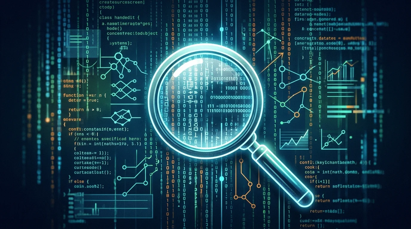 Conceptual image of a digital software audit and data verification