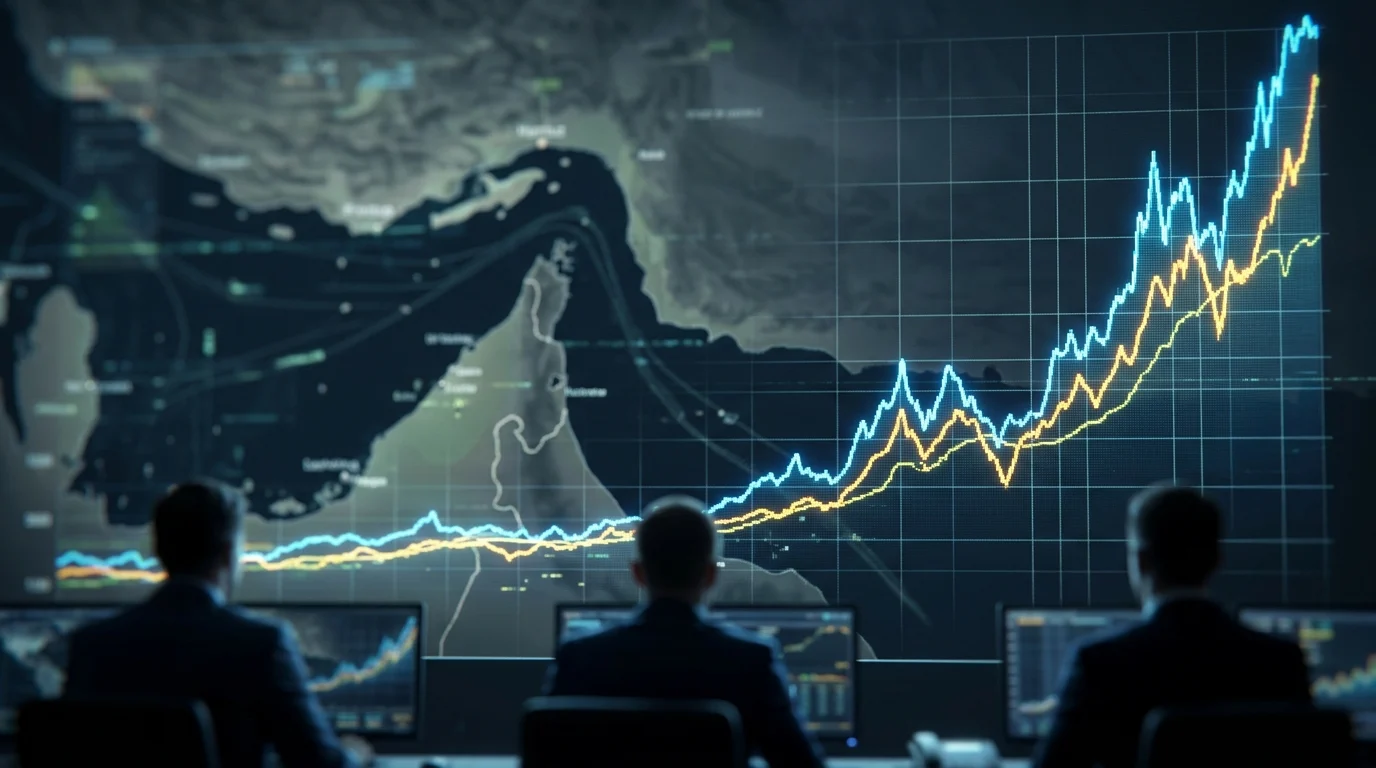 A data visualization showing rising global energy costs.