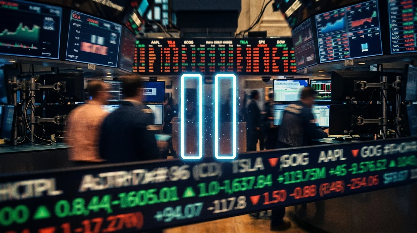 Conceptual image representing a pause in monetary policy or market trends.
