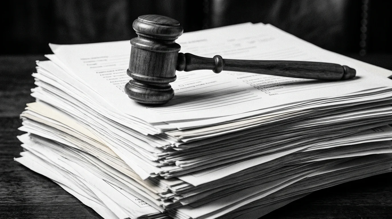 A gavel and medical documents symbolizing the legal and health crisis following the botched execution.