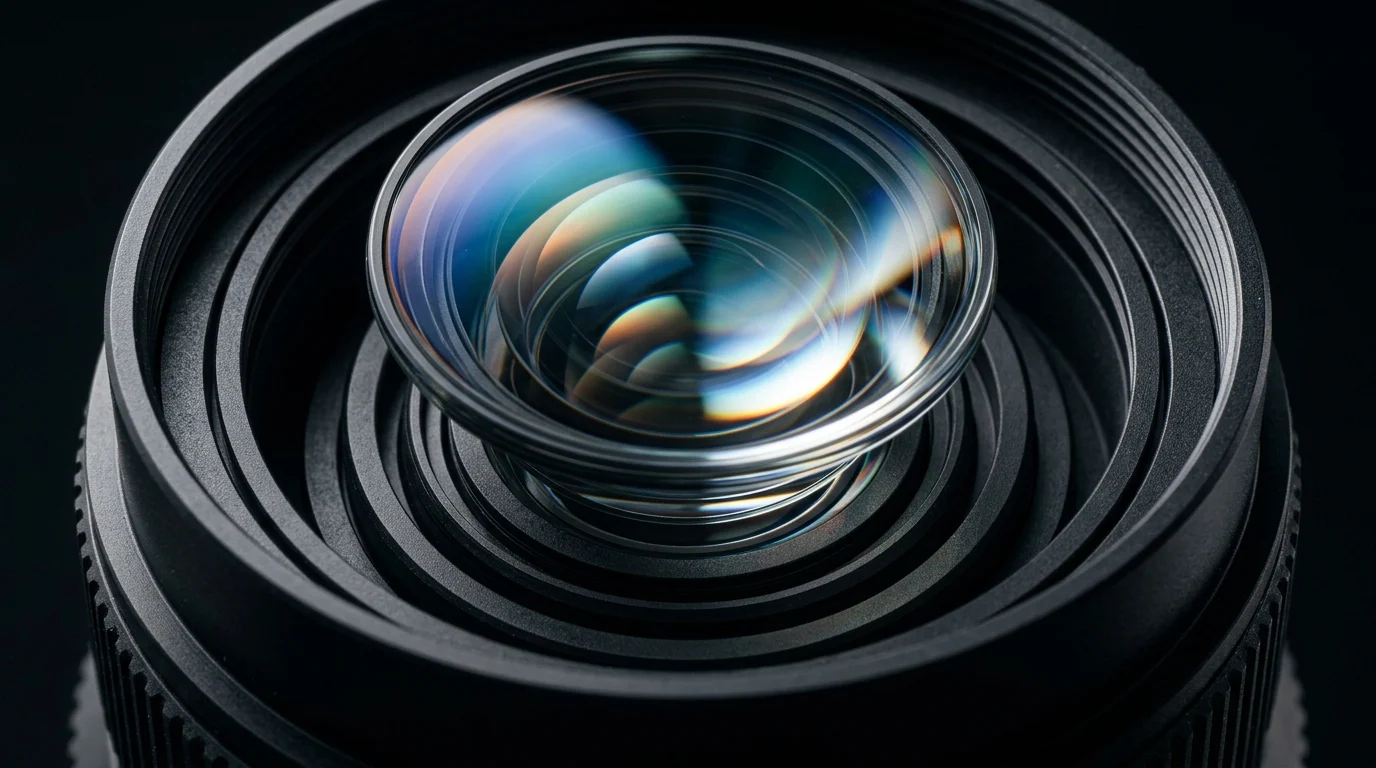Macro view of a modern smartphone camera lens system.